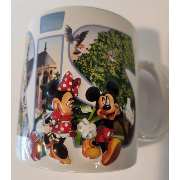 Disneyland Resort Paris Official Mickey & Minnie Mouse Extra Large 3D Mug White - Picture 3 of 8
